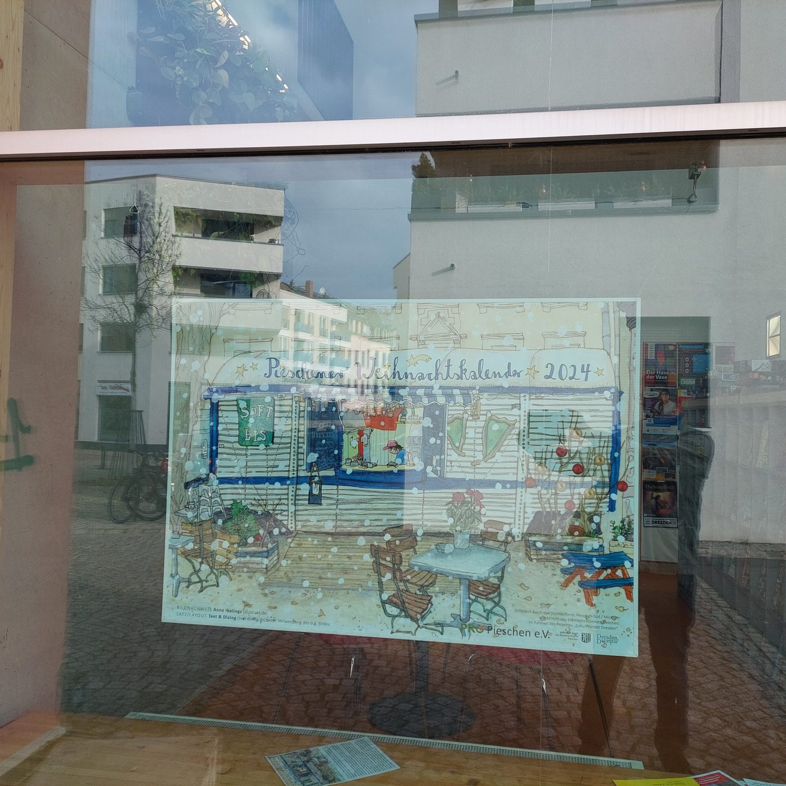 Kalender 2024 im Bibliotheksfenster